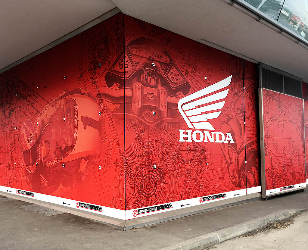 Rot bedruckte Glasfolierung für Honda